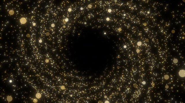 gold shimmer dust circle background loop