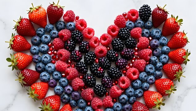 Hh Berry Heart Flatlay Medical Illustration