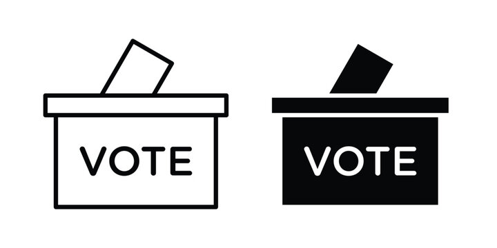 Referendum icon logo line black symbols collections.