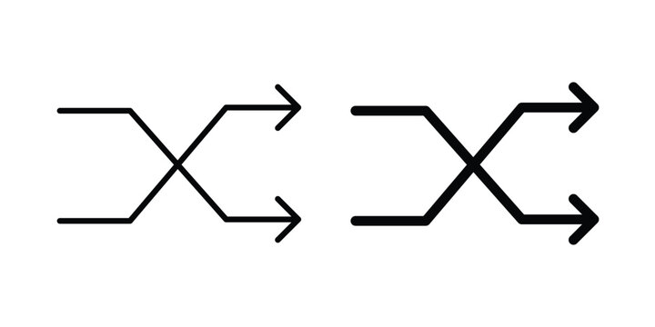 Shuffle icon logo line black symbols collections.