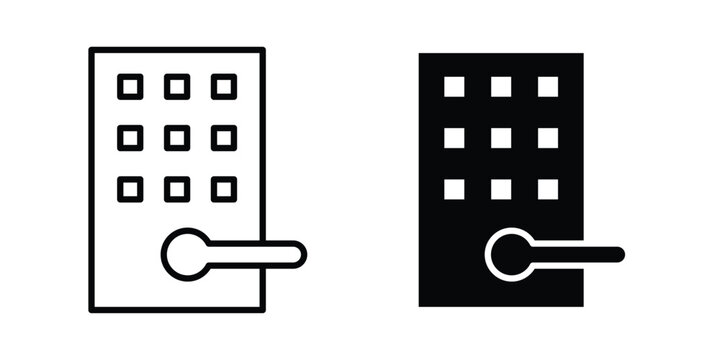 Smart lock icon logo line black symbols collections.