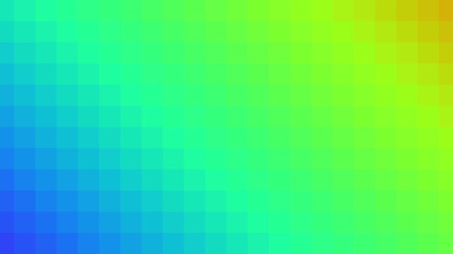 Vibrant colorful shifting pixel grid background animated rainbow spectrum gradient mosaic pattern