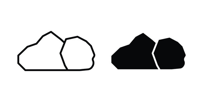 Stone icon logo line black symbols collections.