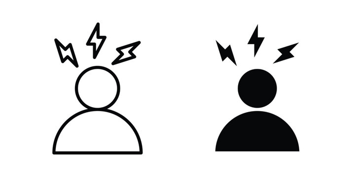 Stress icon logo line black symbols collections.