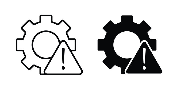 system failure icon logo line black symbols collections.