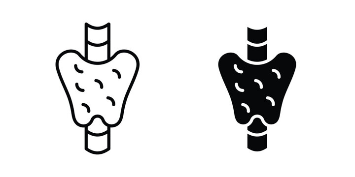 Thyroid icon logo line black symbols collections.