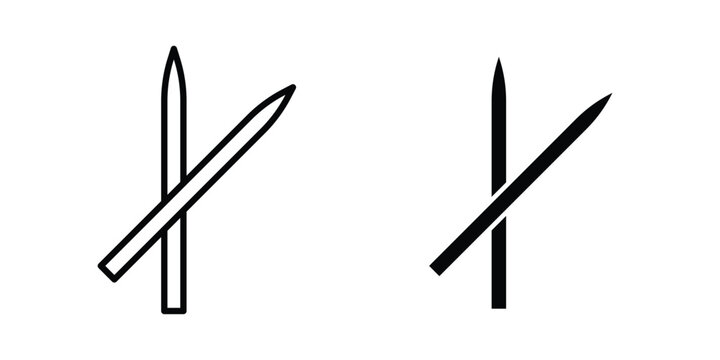 Toothpick icon logo line black symbols collections.