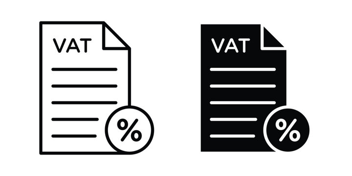 Value added tax VAT icon logo line black symbols collections.