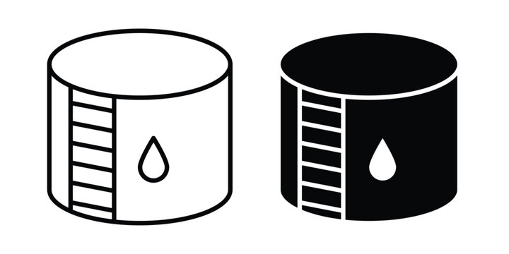 Water tank icon logo line black symbols collections.
