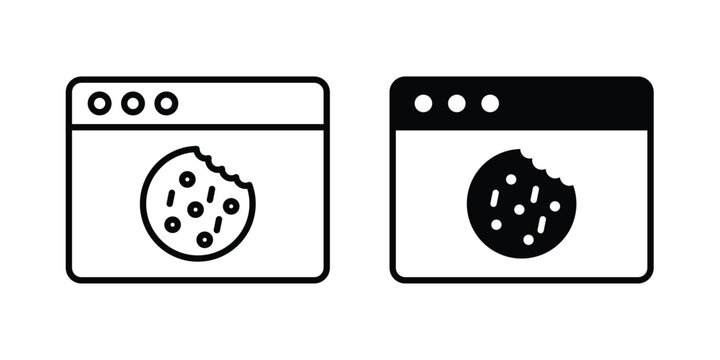 web Cookies icon logo line black symbols collections.