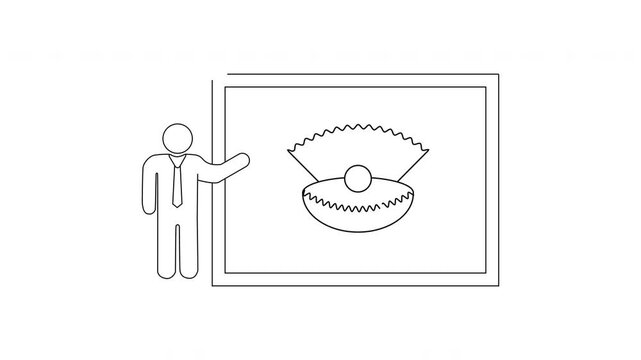 Presentation of a Pearl in a Shell Icon.