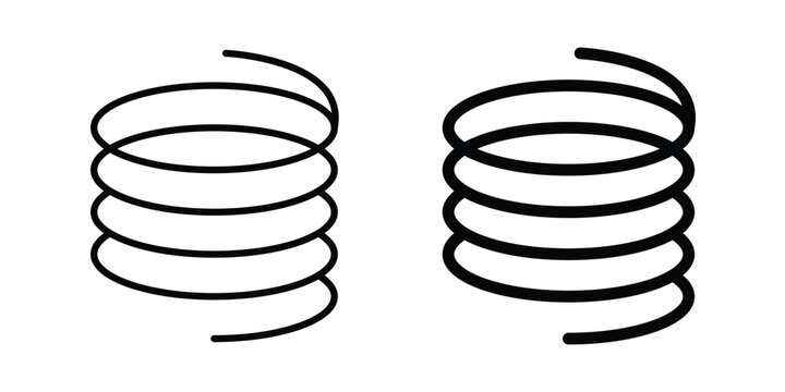 Wire coil icon logo line black symbols collections.