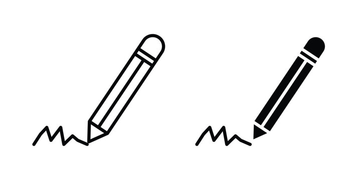 Write icon logo line black symbols collections.