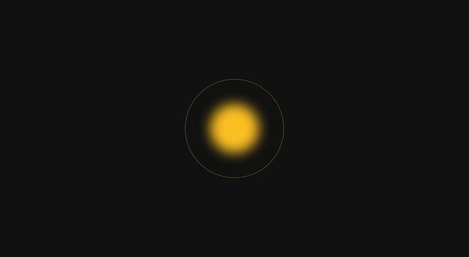 Minimalist glowing yellow circle pulsing motion animation background