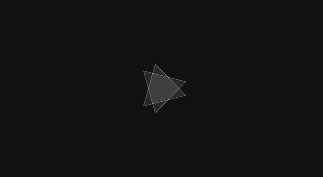 Minimalist geometric triangle animation loop on dark animation background