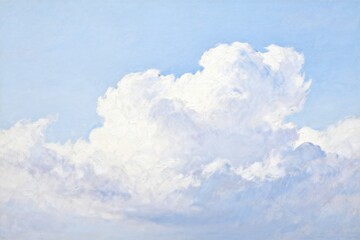 Naklejka premium Painting of a fluffy white cloud