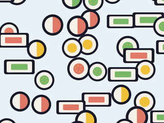 Maki Sushi Pattern Colorful Japanese Cuisine Design © iushakovsky