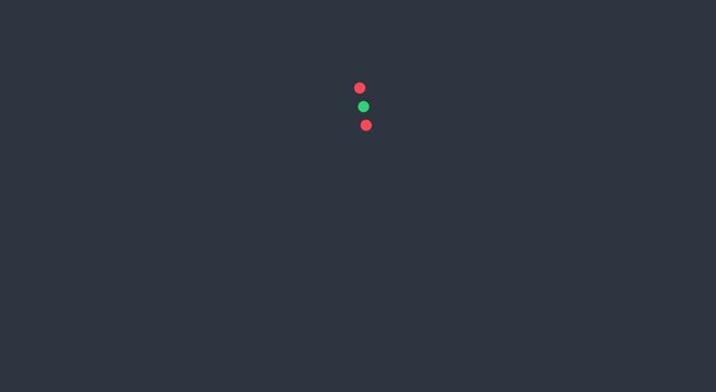 Minimalist loading spinner animation with pulsing colorful dots animation