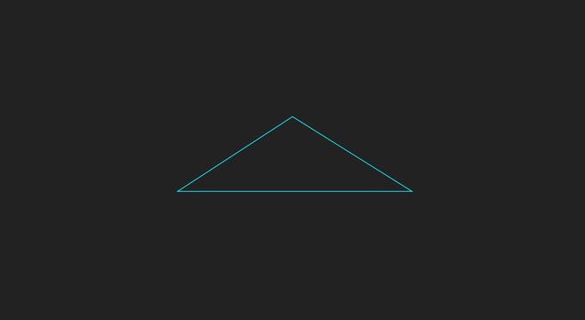 Minimalist neon triangle animation pulsing on dark background animation