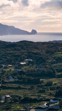 Aerial view of Portnoo market garden in County Donegal, Ireland