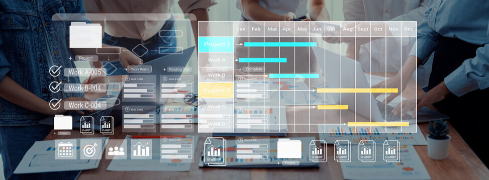 Project tracking system with Gantt chart and workflow elements for business scheduling and task management Parse