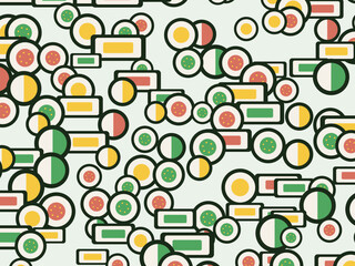 Maki Sushi Pattern Colorful Japanese Cuisine Design © iushakovsky