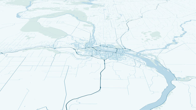 Modern minimalist vector map of Kennewick, Washington, USA. High-quality scalable illustration of Kennewick city grid, Columbia River, and Tri-Cities region layout for posters and urba