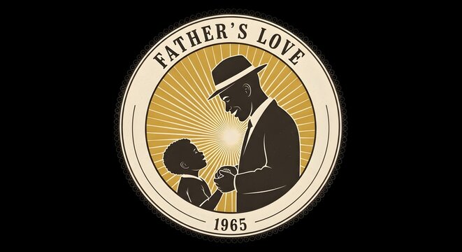 Father and Child Embrace, 1965 Father's Love Logo