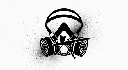 Industrial Artist Mask with Professional Airbrush Tool Vector Illustration © Lapak orang bejo