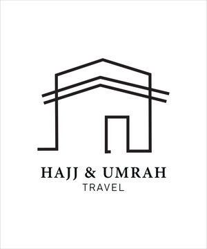 hajj mubarak logo, hajj logo with kaba,vector makkah icon, Travel makkah logo design, Abstract hajj mubarak logo
