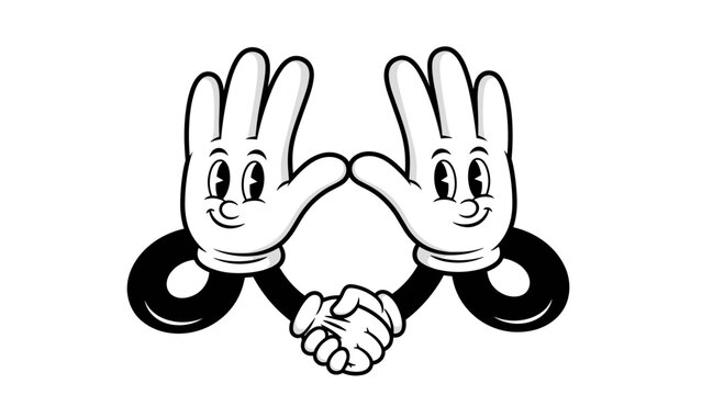 Two cartoon hands making a heart shape with fingers