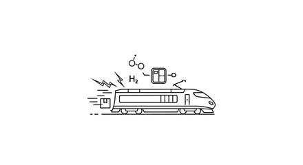 Train with chemical reaction symbols. © Novi Ratnasari