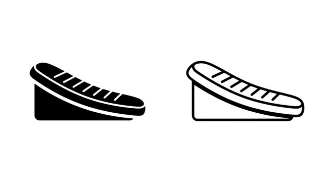 Car Wheel Chock Icons, Vehicle Safety Wedge Vector Graphics, Parking Stop Block Symbols