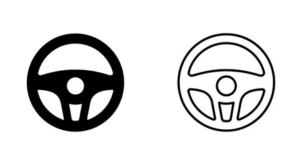 Steering Wheel Icons, Car Control Symbols, Automotive Navigation Vector Graphics © Mariam