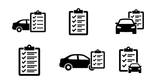 Car Inspection Checklists, Automotive Service Icons, Vehicle Maintenance Records, Auto Repair Forms, Transport Document Symbols