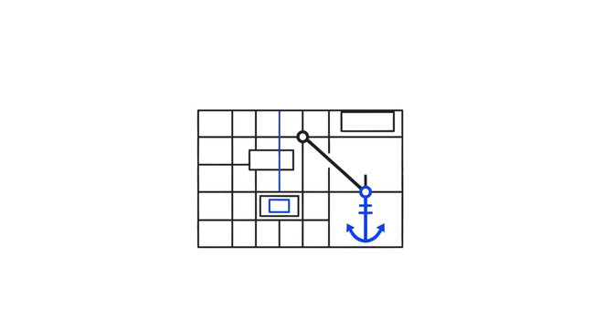 Anchor symbol on graph paper.
