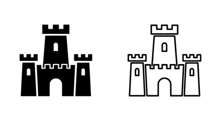 Castle Icons, Fortress Symbols, Medieval Architecture, Vector Graphics Set © Liza