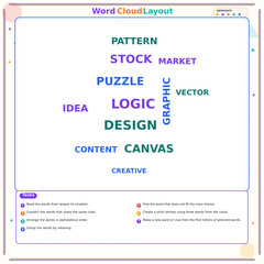 Obraz premium Word cloud illustration with creative terms related to design 