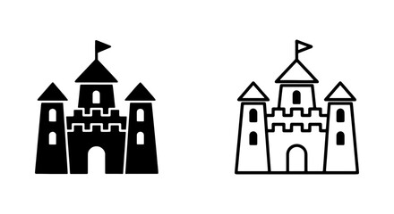 Castle Icons, Fortress Symbols, Medieval Architecture Vector Graphics, Fantasy Building Set © Fatema
