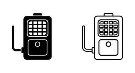Retro Walkie Talkie Icons, Vintage Communication Device Symbols, Two-Way Radio Graphics © Liza