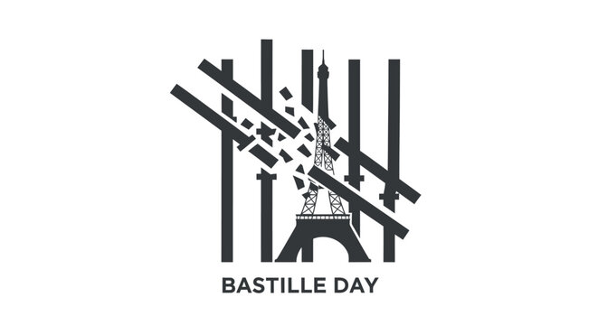 Bastille Day Eiffel Tower Graphic Design.