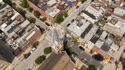 Riverside, Maryland, USA - June 9, 2025: A historic church stands in the beautiful Riverside neighborhood. © Matt Gush