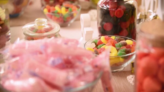Colorful Candy Bar Setup &ndash; Sweet Treats and Confectionery Variety