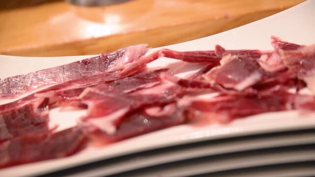 Professional Serrano Ham Carving &ndash; Gourmet Spanish Food Preparation