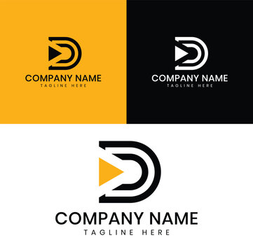 Dynamic D Initial Arrow Business Logo Design