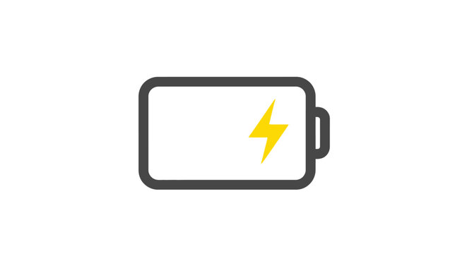 Battery icon with yellow lightning bolt.