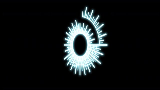 HUD Circle 3D Speedometer Bold Y50 Degrees S Blue Animation Loop