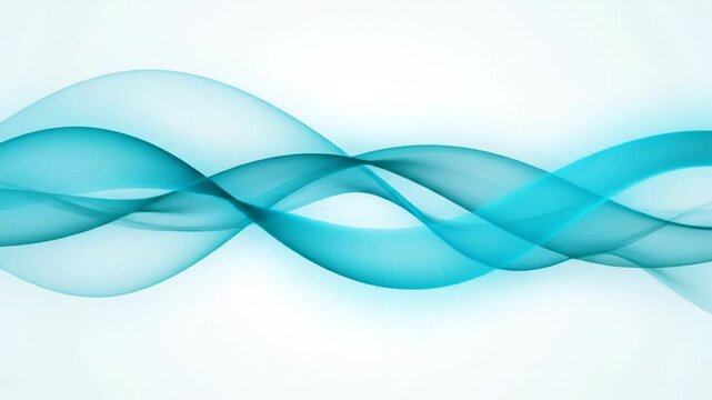 Abstract blue wave lines flowing on a light gradient background