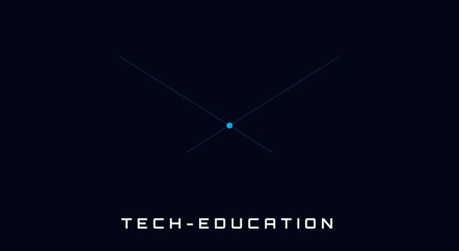 Minimalist tech education motion with converging digital lines animation