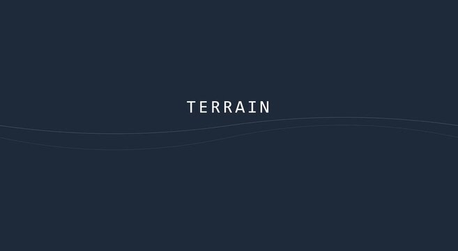 Minimalist terrain typography motion on dark blue animation background